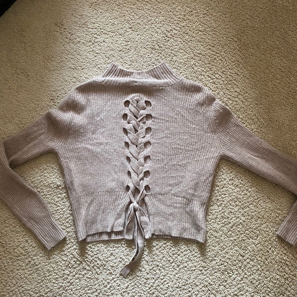 Tan turtleneck cropped sweater